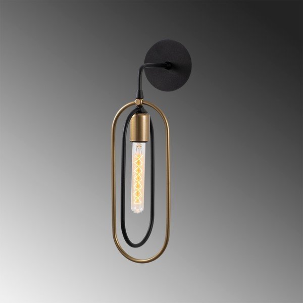 Crna/u zlatnoj boji zidna lampa Cerco – Opviq lights-image-3