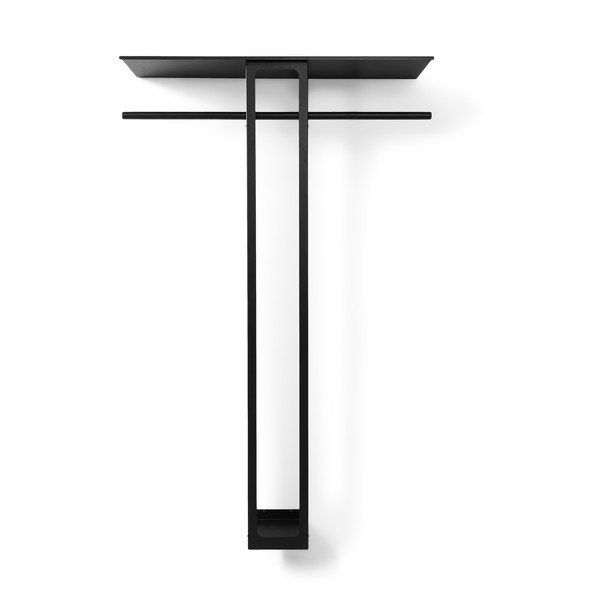 Crna željezna zidna vješalica s policom 100 cm Luno Large – Spinder Design-image-2