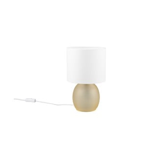 Bijela/u zlatnoj boji stolna lampa s tekstilnim sjenilom (visina 29 cm) Vela – Trio