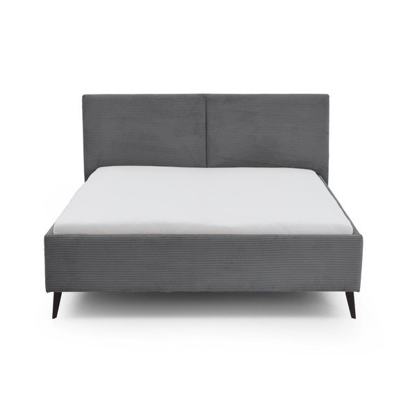 Sivi tapecirani bračni krevet bez podnice 180x200 cm Lando – Meise Möbel-image-4