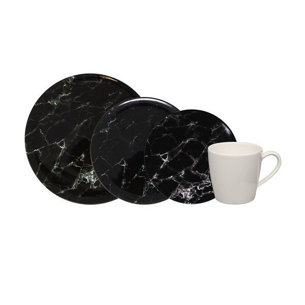 8-dijelni set crno-bijelog porculanskog posuđa Villeroy & Boch Marmory