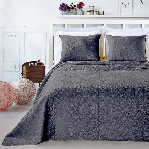 Siva jastučnica i prekrivač od mikrovlakana DecoKing Elodie, 170 x 210 cm