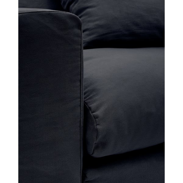 Antracitno siva lanena sofa 340 cm Nora – Kave Home-image-4