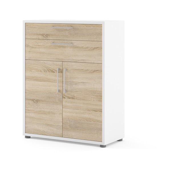 Bijela/u prirodnoj boji modularna biblioteka u dekoru hrasta 89x113 cm Prima – Tvilum-image-1