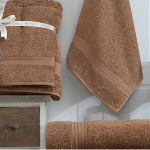 Smeđi pamučni set ručnika 2 kom – Mila Home-image-1