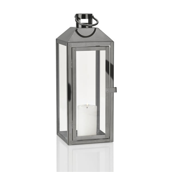 Lantern Villa Collection Clear Titanium, visina 40 cm