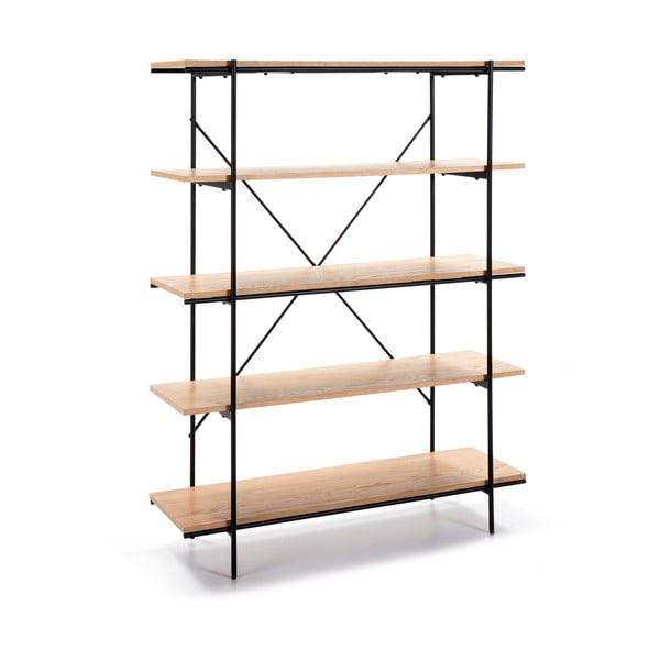 Polica za knjige u hrastovom drvu s crnim detaljima Marckeric Amina-image-2