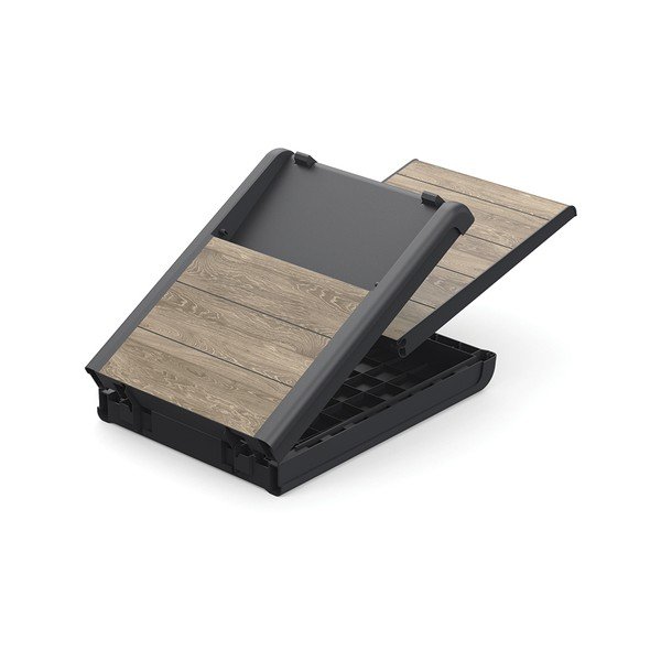 Tamno smeđa plastična podesiva/sklopiva vrtna ležaljka Deco Porto – Keter-image-3