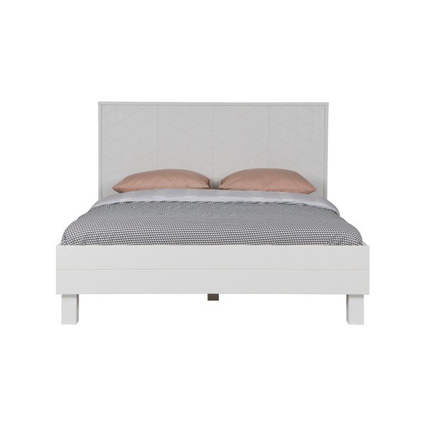 Bijeli drveni krevet WOOOD Riblja kost, 160 cm-image-3