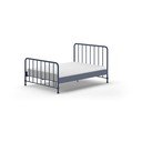 Plavi metalni bračni krevet s podnicom 140x200 cm BRONXX – Vipack