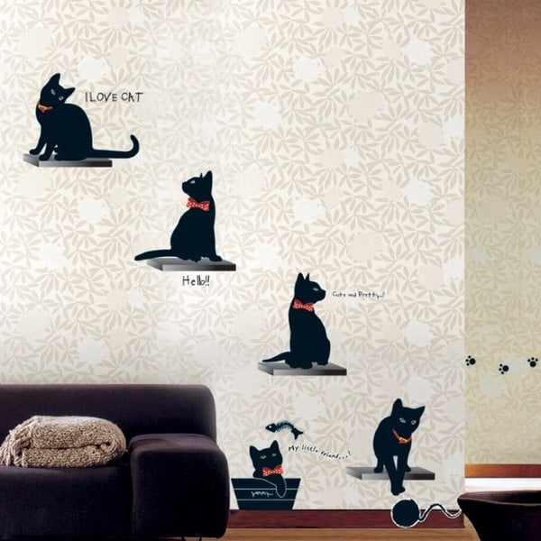Set zidnih naljepnica Ambiance Cats with Bowties-image-1