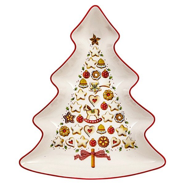 Crveno-bijela porculanska posuda za posluživanje u obliku božićnog drvca Villeroy & Boch Tree-image-2