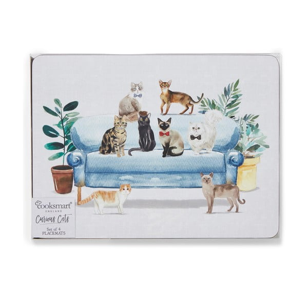 Pluteni podmetači za stol 4 kom 21,5x29 cm Curious Cats - Cooksmart ®-image-3