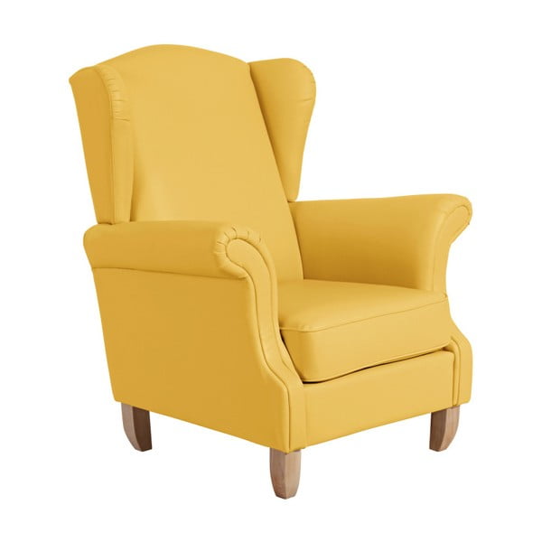 Žuta ručka fotelje od imitacije kože Max Winzer Verita