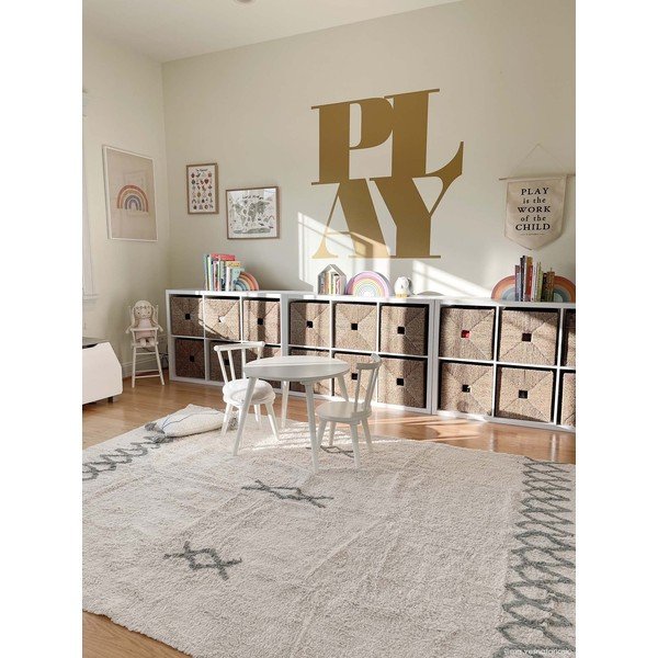 Plavi/krem periv/ručno rađen pamučan tepih 170x240 cm Atlas Natural – Lorena Canals-image-1