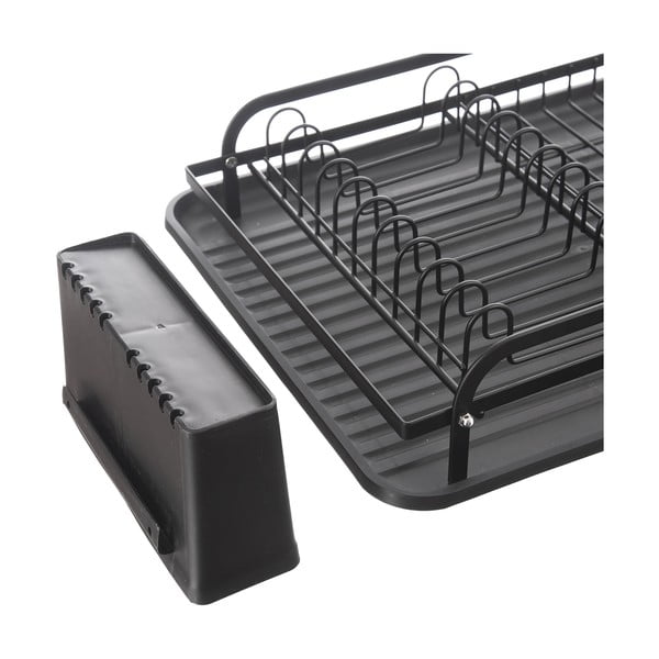 Crni metalni dvoetažan ocjeđivač za posuđe 42,5x32 cm Radka – Orion-image-2
