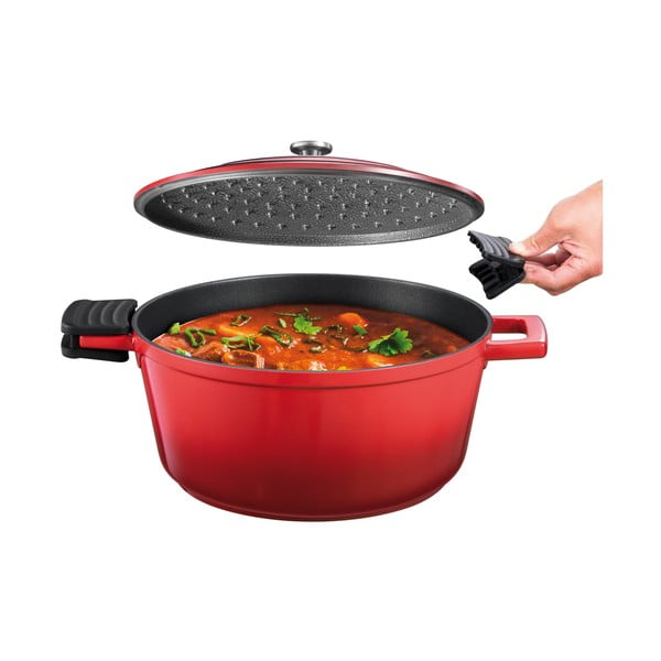 Lonac s poklopcem s neprianjajućom površinom za indukciju 6,8 l Bordeaux - Tescoma-image-3