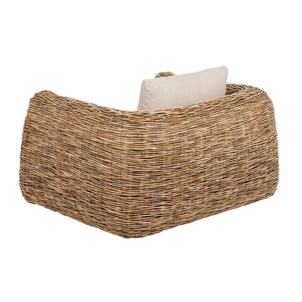 Bijela/u prirodnoj boji pletena fotelja – Ixia-image-3