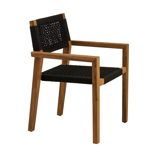 Crna vrtna stolica od masivnog drveta Anzio – House Nordic-image-3