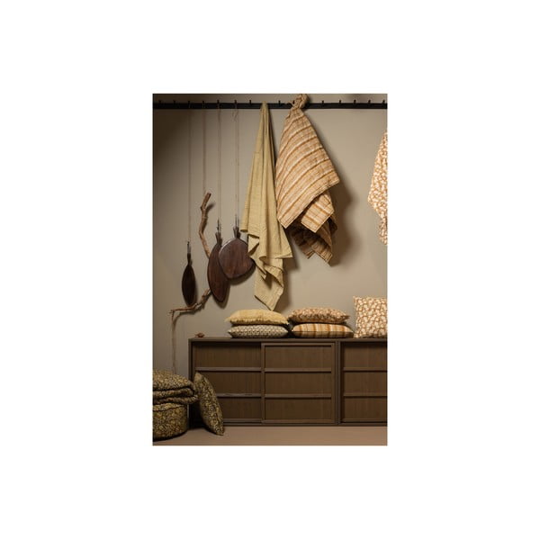 Smeđi/bež pamučan prekrivač za bračni krevet 220x265 cm Banding – BePureHome-image-1