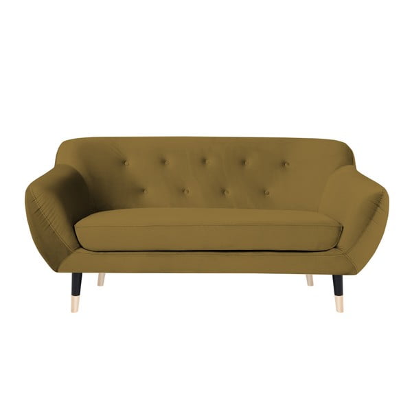 Senf žuta sofa s crnim nogama Mazzini Sofas Amelie, 158 cm