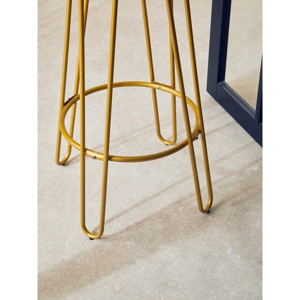 Barska stolica od čvrstog brijesta u zlatnoj boji/u prirodnoj boji (visine sjedala 75 cm) District – Premier Housewares-image-3