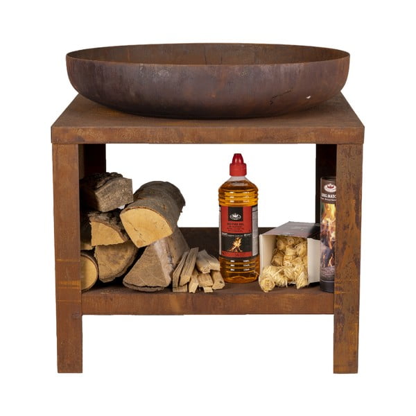 Kamin sa spremištem za drva u hrđavom dekoru - Esschert Design-image-2