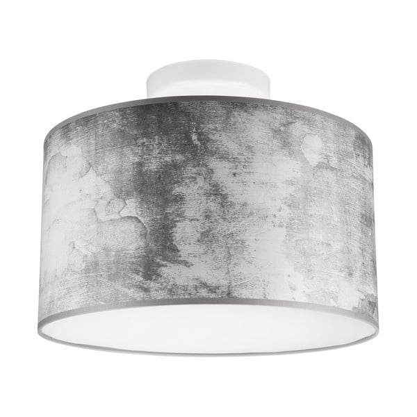 Siva stropna svjetiljka s tekstilnim sjenilom ø 35 cm Print – LAMKUR