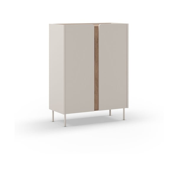 Krem/u prirodnoj boji ormarić u dekoru hrasta 90x120x40 cm Lucile – Marckeric-image-2