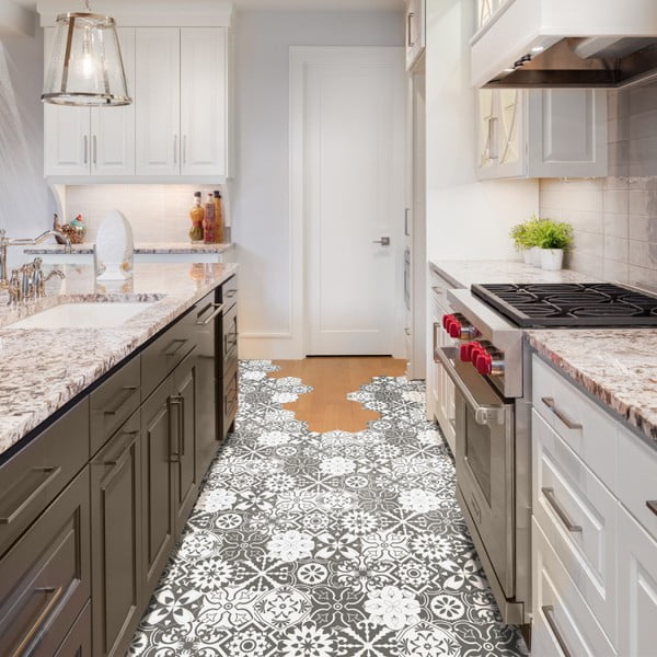 Set od 10 podnih samoljepljivih naljepnica Ambiance Hexagons Rosito, 20 x 18 cm-image-1