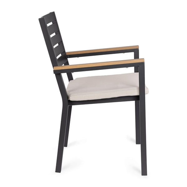 Antracitno sive metalne vrtne stolice u setu 4 kom Henna   – Bizzotto-image-3