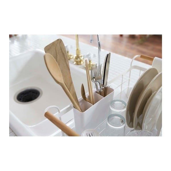 Stalak za cijeđenje posuđa s detaljima od bukovine YAMAZAKI Tosca-image-2