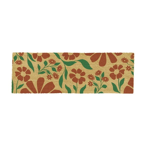Otirač od kokosovih vlakana 40x120 cm Red & Green Floral – Artsy Doormats