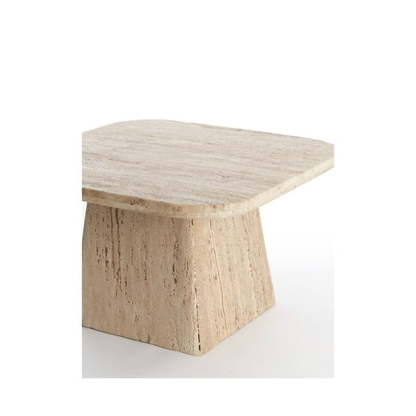 Bež stolić za kavu s kamenom pločom stola 60x60 cm Kepami – Light & Living-image-3