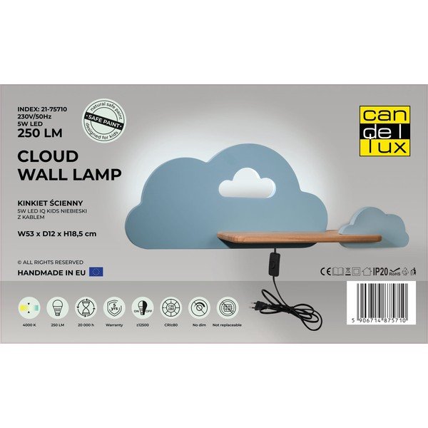 Plava dječja lampa Cloud - Candellux Lighting-image-2