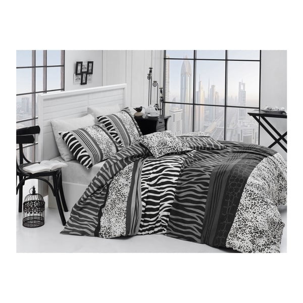 Pamučna posteljina s plahtama za bračni krevet Cheta, 200 x 220 cm