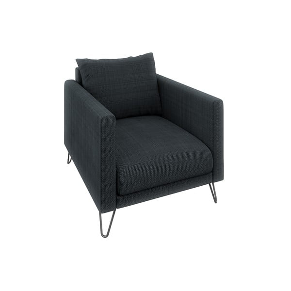 Tamno siva fotelja od šenila Freya – Ropez