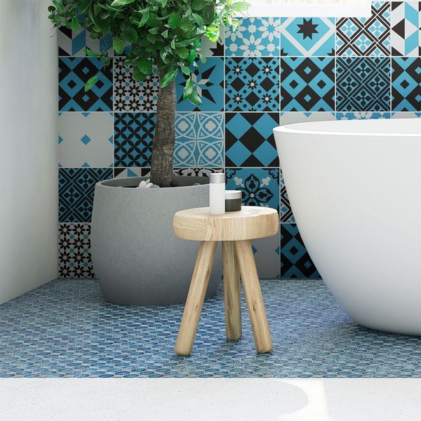Set od 30 zidnih naljepnica Ambiance Azulejos Talia, 15 x 15 cm-image-4