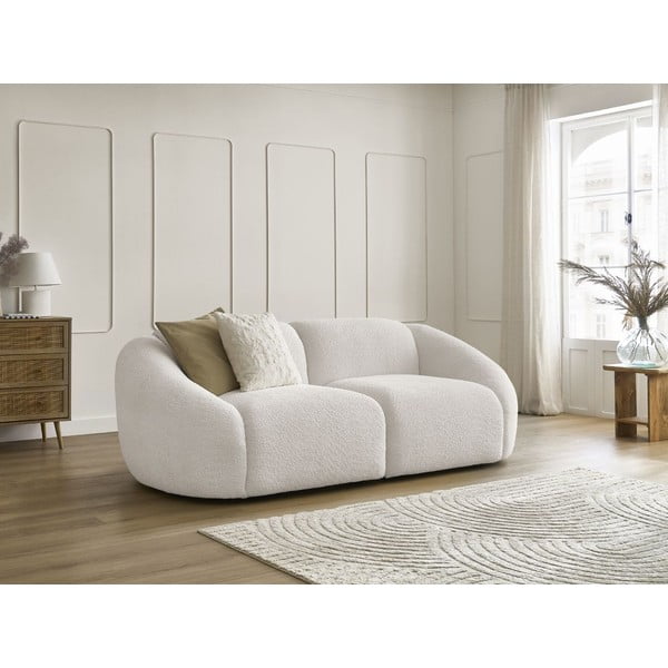 Bijela sofa od bouclé tkanine 230 cm Tina – Bobochic Paris-image-1