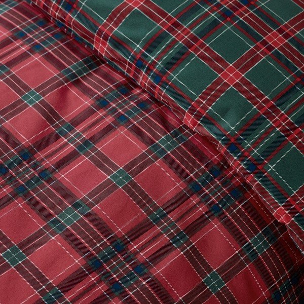 Crvena/tamno zelena posteljina za krevet za jednu osobu 135x200 cm Tartan Check – Catherine Lansfield-image-2