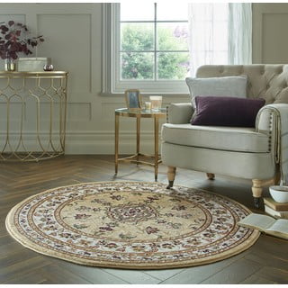 Bež okrugao tepih ø 133 cm Sherbone – Flair Rugs