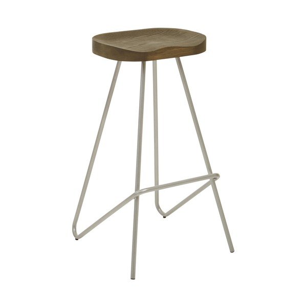 Barska stolica od čvrstog brijesta u srebrnoj boji/u prirodnoj boji (visine sjedala 78 cm) District – Premier Housewares