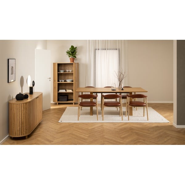 Konjak smeđa/u prirodnoj boji blagovaonska stolica od umjetne kože Addi – Actona-image-2