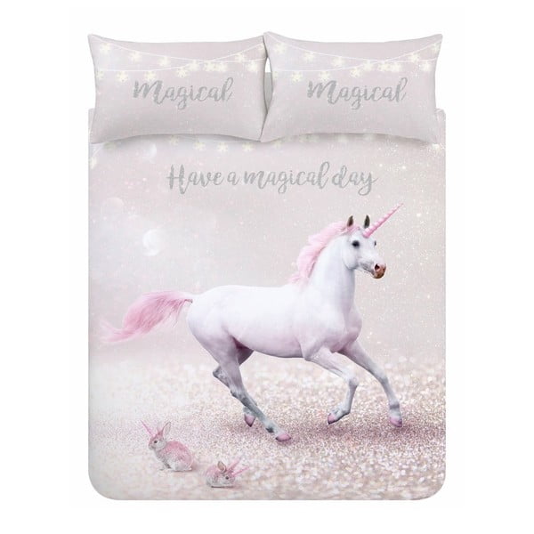 Ružičasto-ljubičasta posteljina Catherine Lansfield Echanted Unicorn, 135 x 200 cm