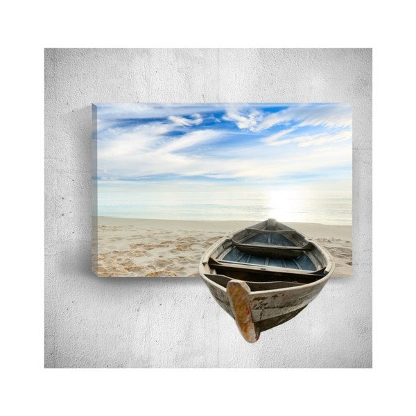 Zidna 3D slika Mosticx Boat On Beach, 40 x 60 cm