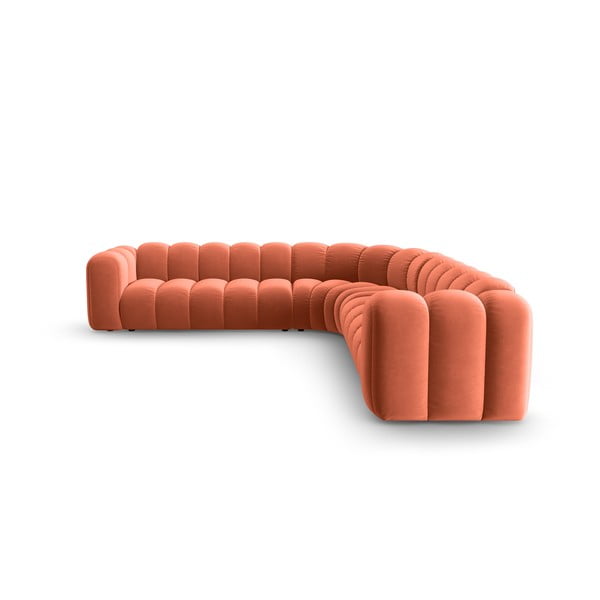 Ružičasta baršunasti kutna garnitura Lupine – Micadoni -image-2