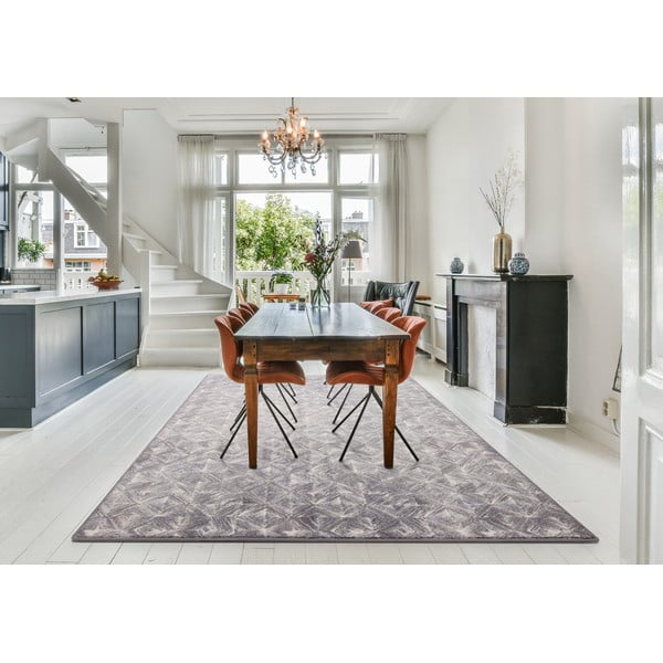Sivi vuneni tepih 200x300 cm Moire – Agnella-image-1