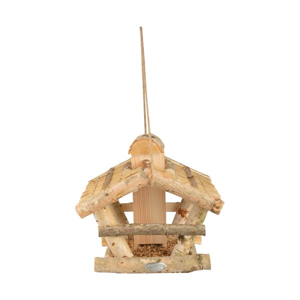 Drvena viseća hranilica za ptice s pladnjem Esschert Design, visina 27,5 cm