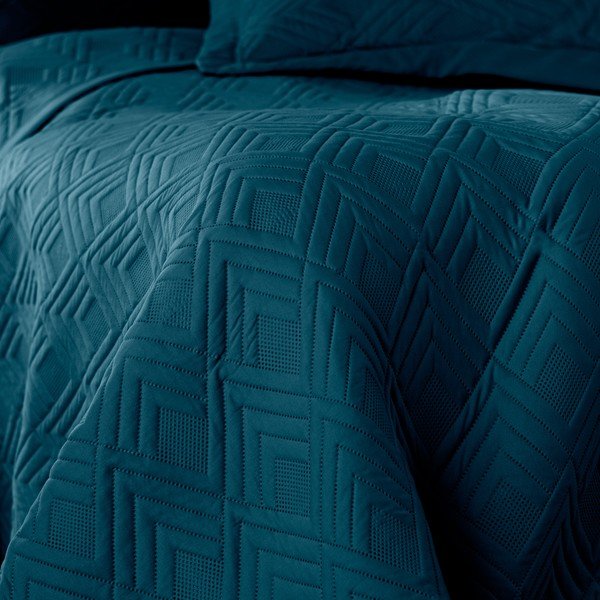 Petrolej zeleni prošiven prekrivač od mikrovlakana 220x240 cm Ophelia – Restilo-image-2