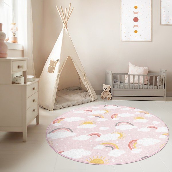 Ružičasti periv dječji tepih ø150 cm Rainbow World – Mila Home-image-4